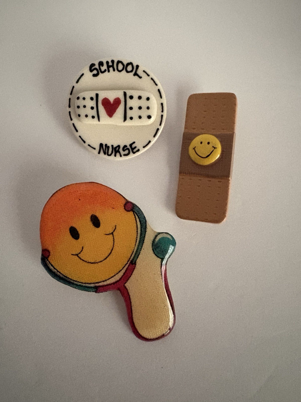 Vintage School Nurse Medical Theme Brooch Pins Mixed Lot of 3