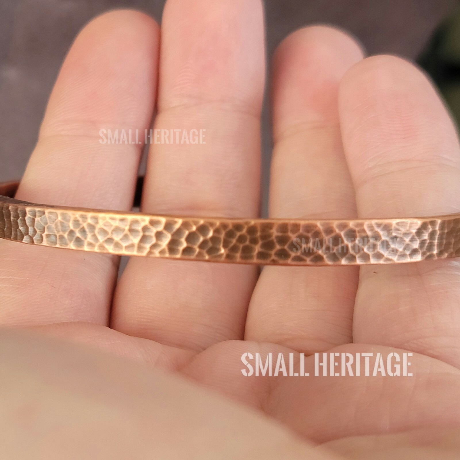 Handmade Hammered Copper Bracelet Antique Style Cuff For Man Women Bangle