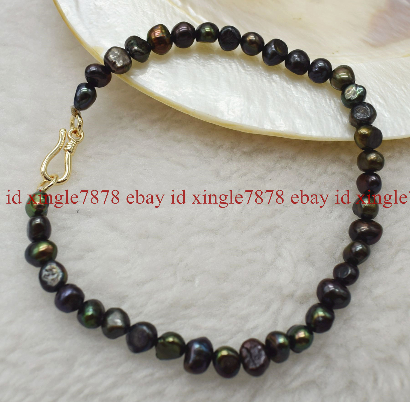 Natural 4-5mm Multicolor Freshwater Baroque Pearl Bracelet 7.5″