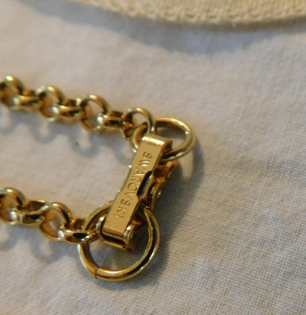 Authentic Swarovski Crystal Teddy Bear Jointed Pendant Necklace