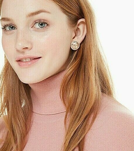 NWT Kate Spade SHE HAS SPARK 12-K Gold Plated Fuchsia CZ Stone Stud Earrings