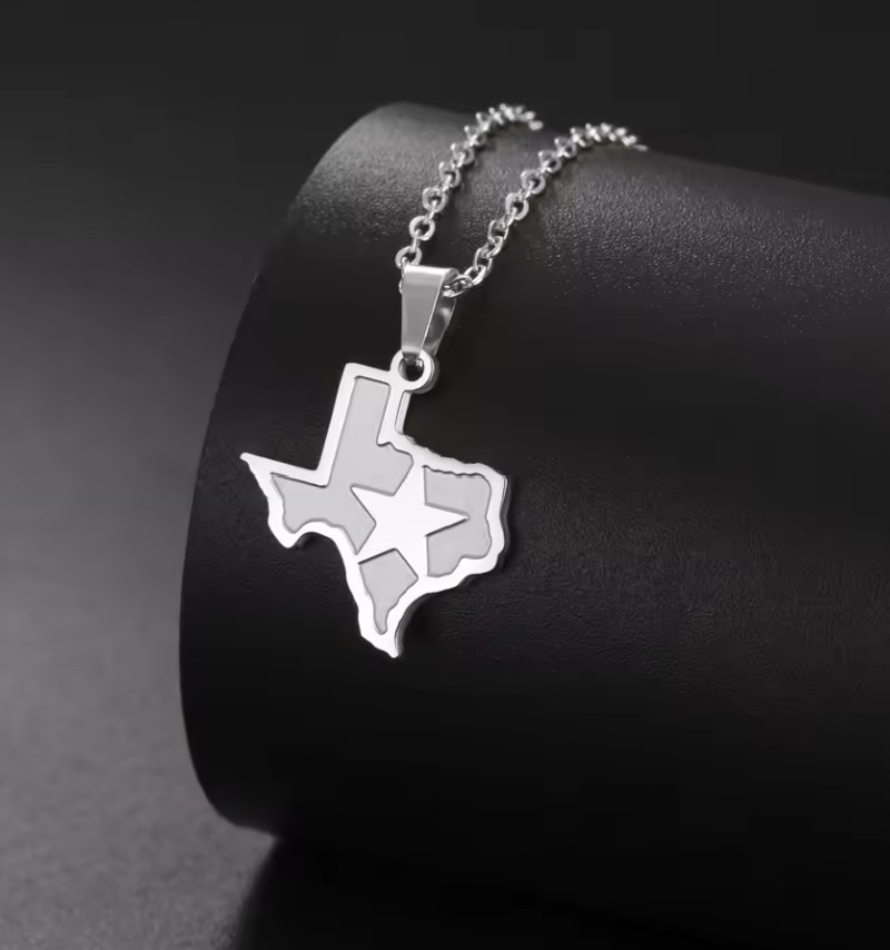Silver Stainless Steel Texas Necklace with 45cm chain