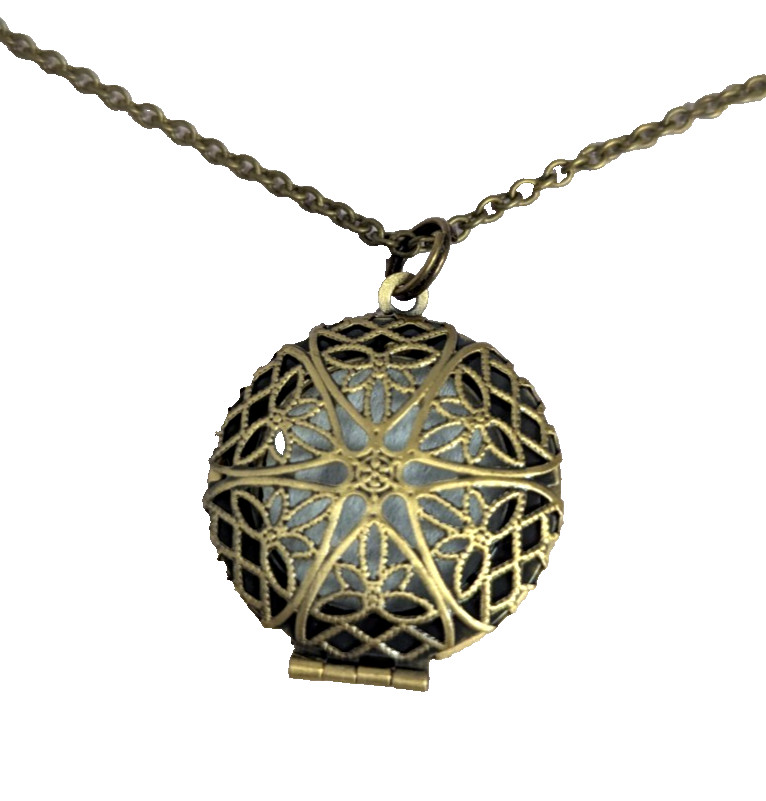 Gold Tone 18-in Necklace Fragrance Diffuser 1-in Pendant Lobster Clasp 50 Refill