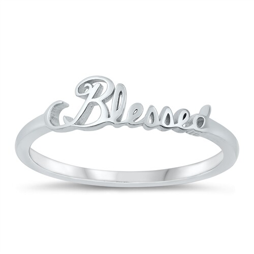 Sterling Silver Blessed Faith Ring Available in Size 4 5 6 7 8 9 10 NEW