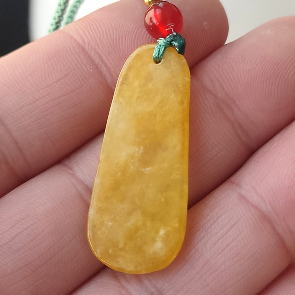 Certified Grade A Ice Yellow Natural Burma Jade jadeite Flower 花开富贵 Pendant