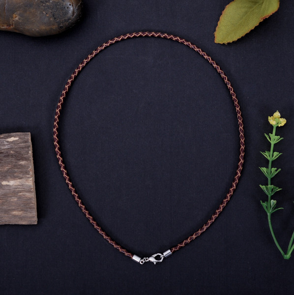 Silver 3mm Braided Genuine Leather Cord Necklace/Bracelet Steeling Lobster Clasp