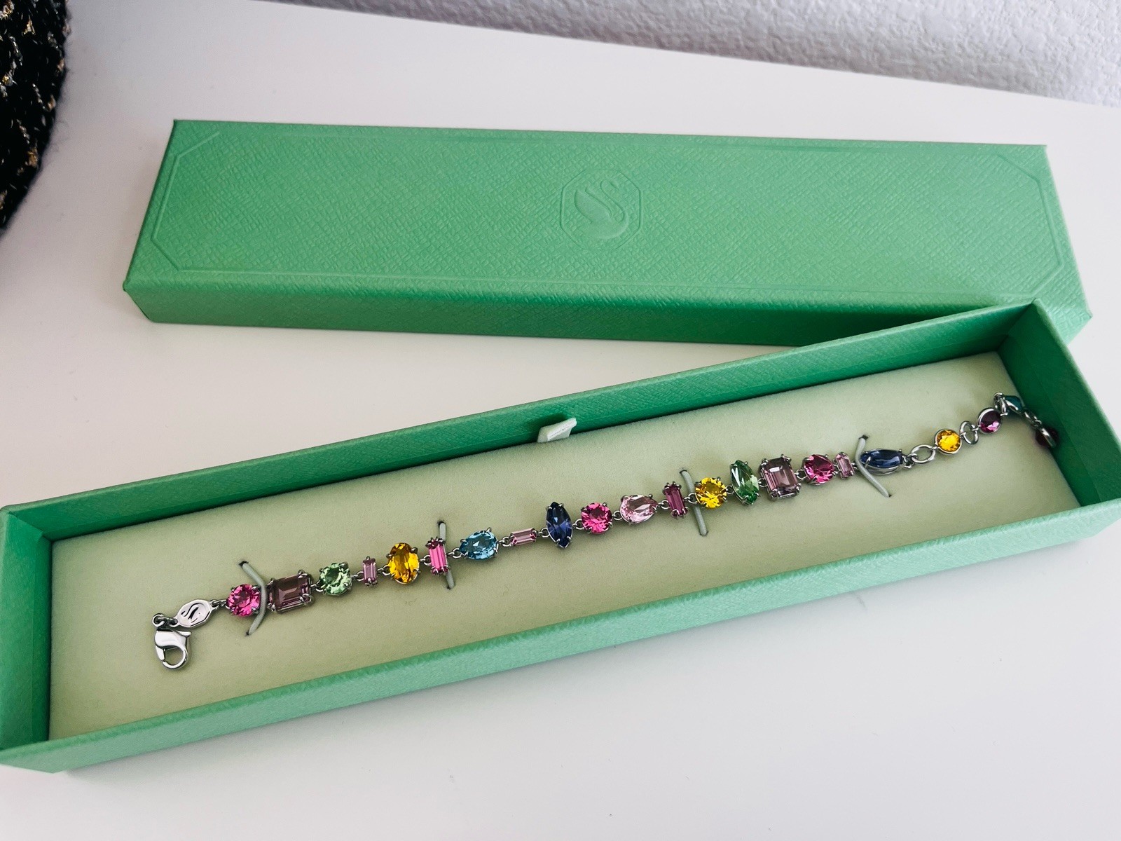 New Swarovski GEMA Bracelet Mixed cuts, Multicolored, Rhodium plated 5656427