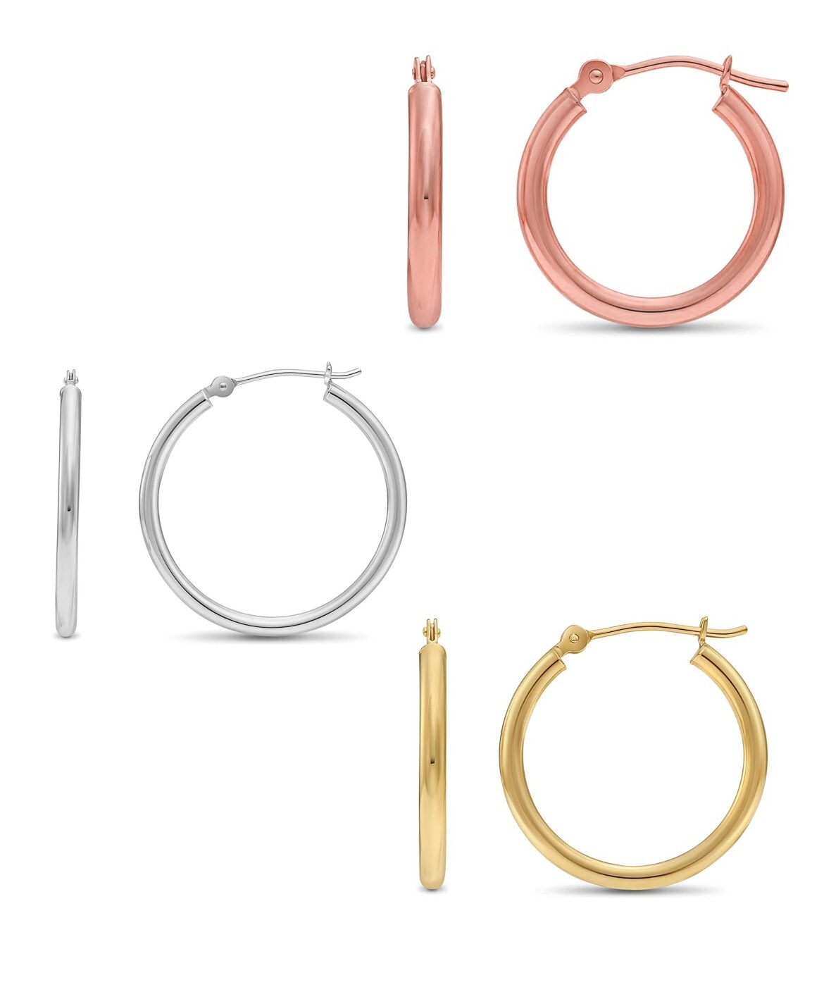 925 Sterling Silver Hoop Earrings for Women Jewelry 3 Pack Set Earrings
