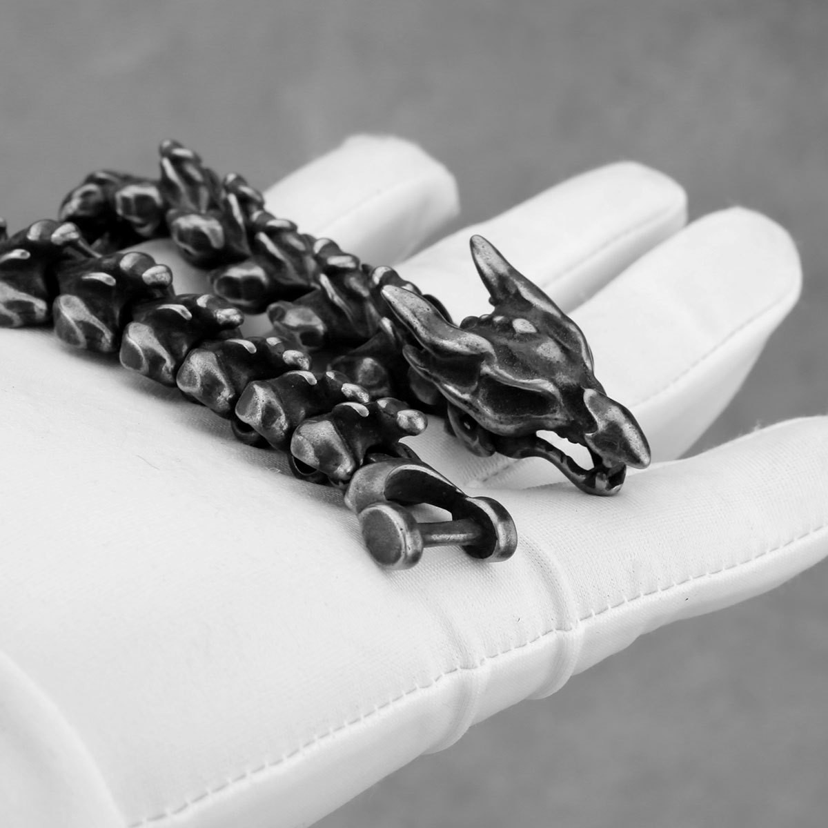 Viking Punk Dragon Bone Titanium Steel Bracelet – Retro Trendy Hip Hop