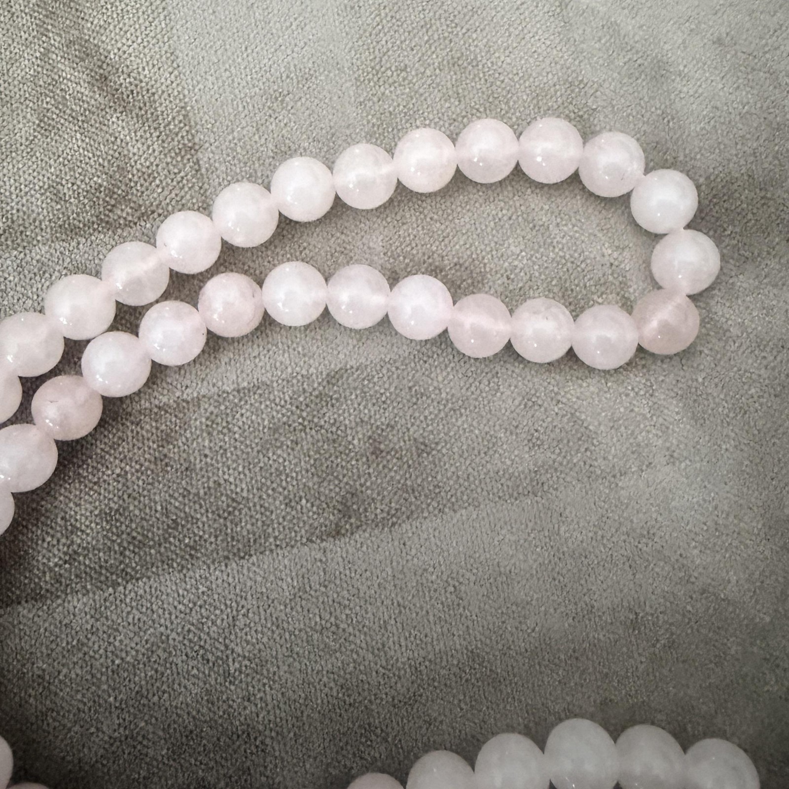 Rose Quartz Beaded Necklace Silver Tone Textured Circle Pendant 30” Boho Reverse