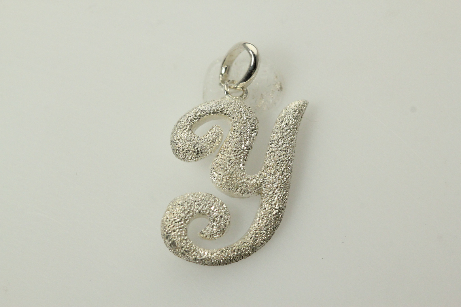 925 Sterling Silver Sparkle Script “Y” Pendant 2.4 Grams (PEN7340)