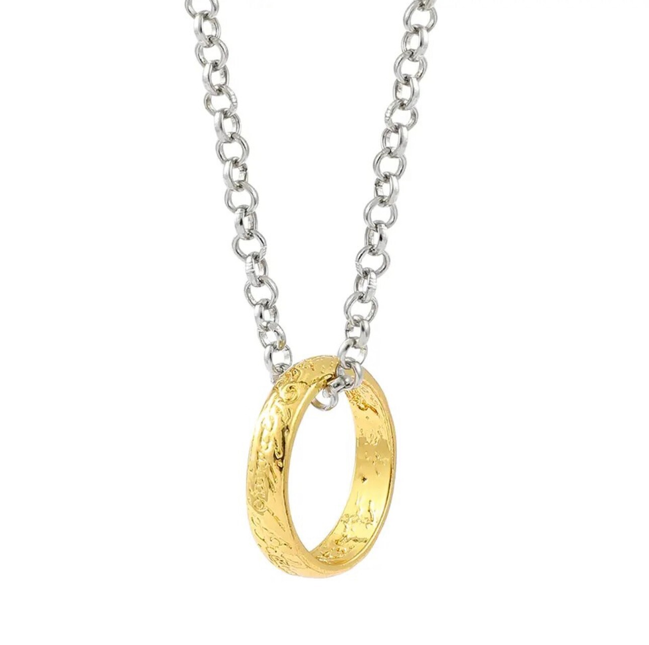 The One Ring w/Silver Necklace Premium Cosplay/Costume Inspired by Lord of Rings
