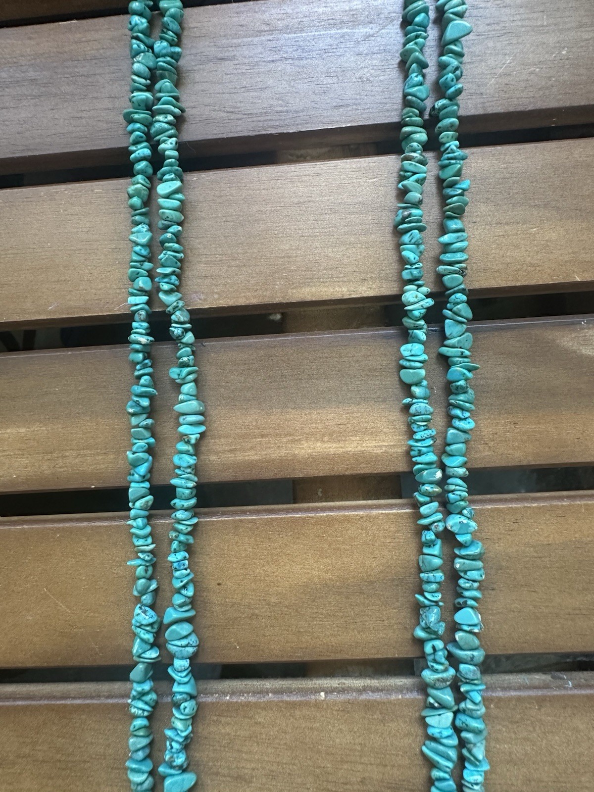 Native American Navajo Blue Nugget Turquoise Necklace 2 strand