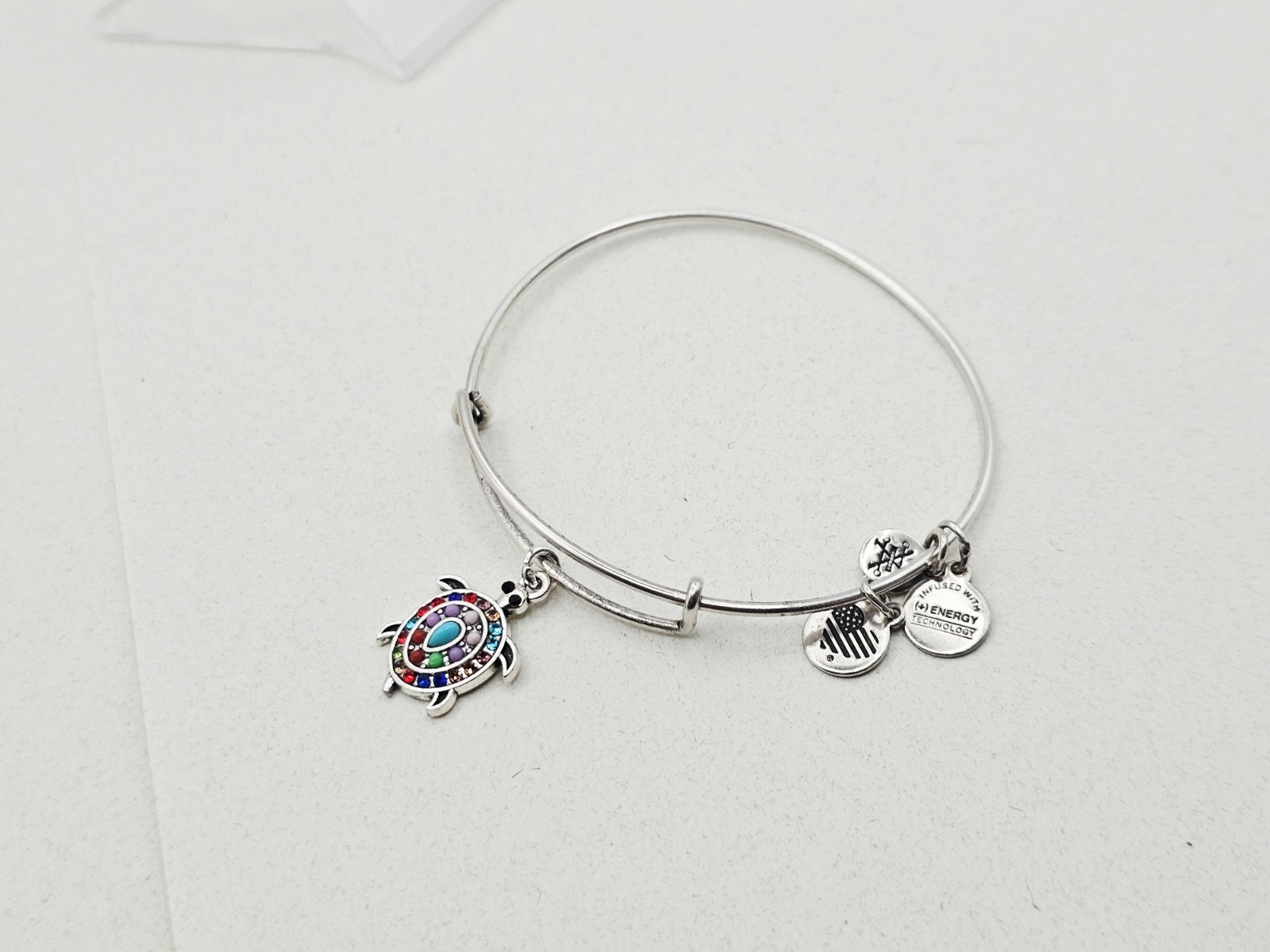Alex & Ani “Silver Beaded Blue 🌊 Sea Turtle 🐢 Ocean Charm ❤️ Bracelet ✨️