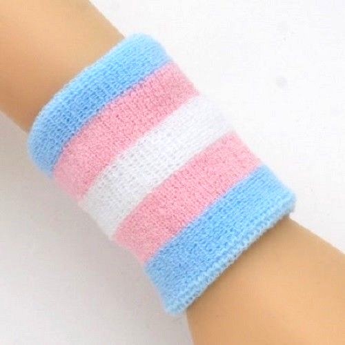Transgender LGBT Gay Pride Wrist Band Sweat Band Rainbow Loop Terry Wristband