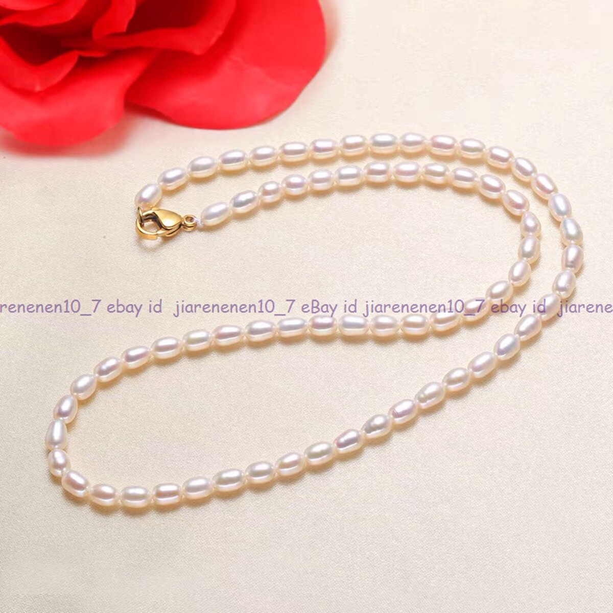 Genuine 7-8/8-9mm White Freshwater Round Rice Baroque Pearl Necklace 18in