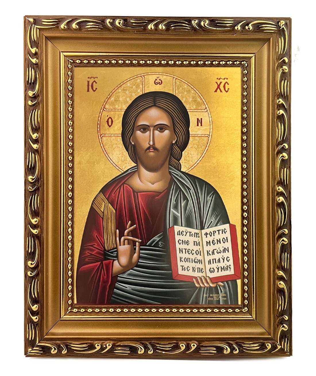 Christ Blessing Jesus Christ The Teacher & Virgin Mary Byzantine Matching Icons