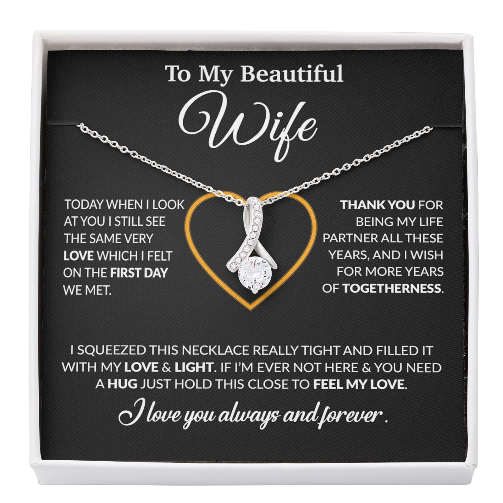 To My Wife Necklace, Christmas Gifts For Women, Anniversary Gift For Wife