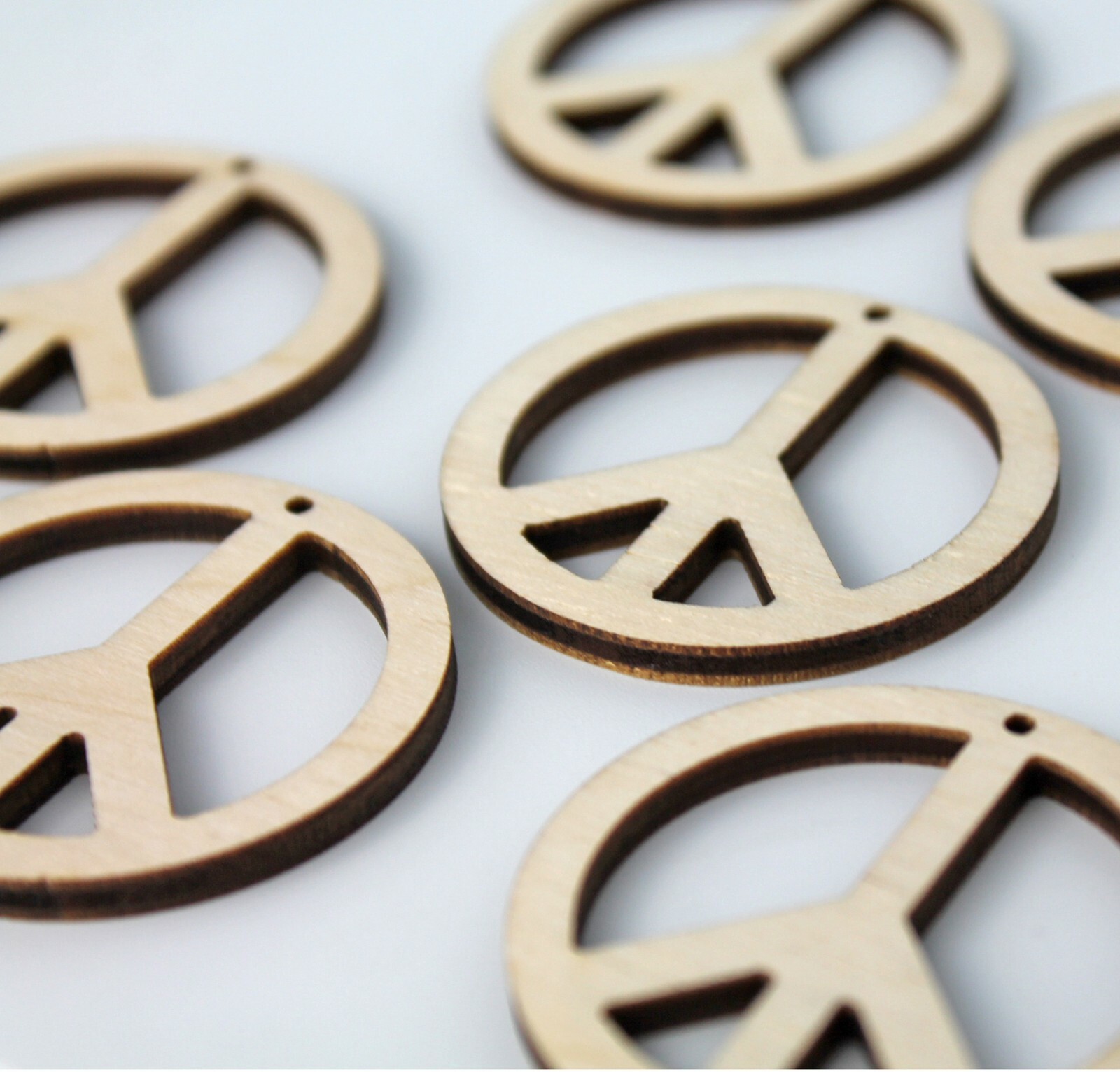Peace Sign Circle Wood Cutout Hanging Earrings Jewelry Blanks Crafts ALL SIZE