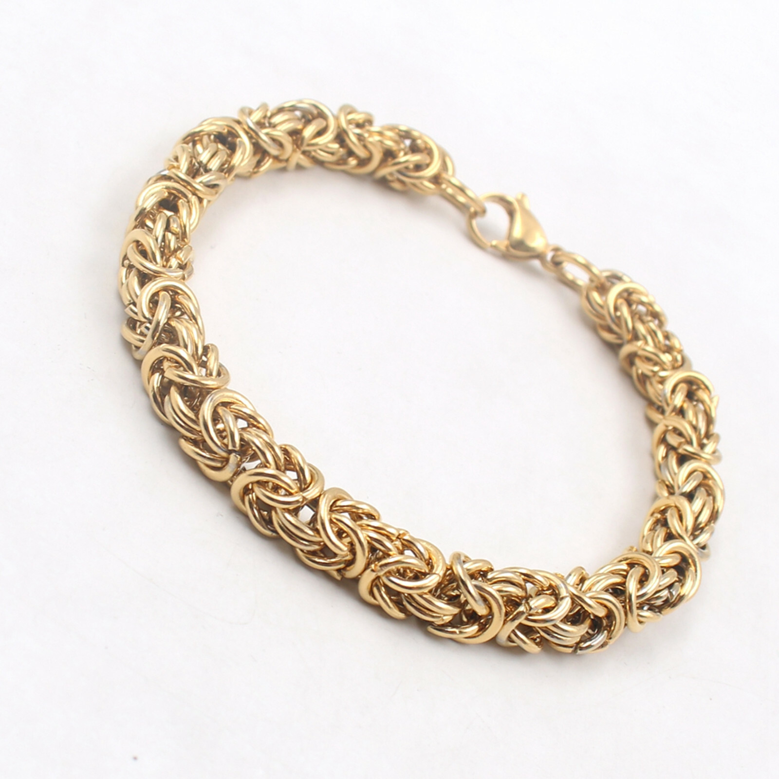 Gilded Byzantine chain Handmade stainless steel nice bracelet （Anklet） 6–14inch