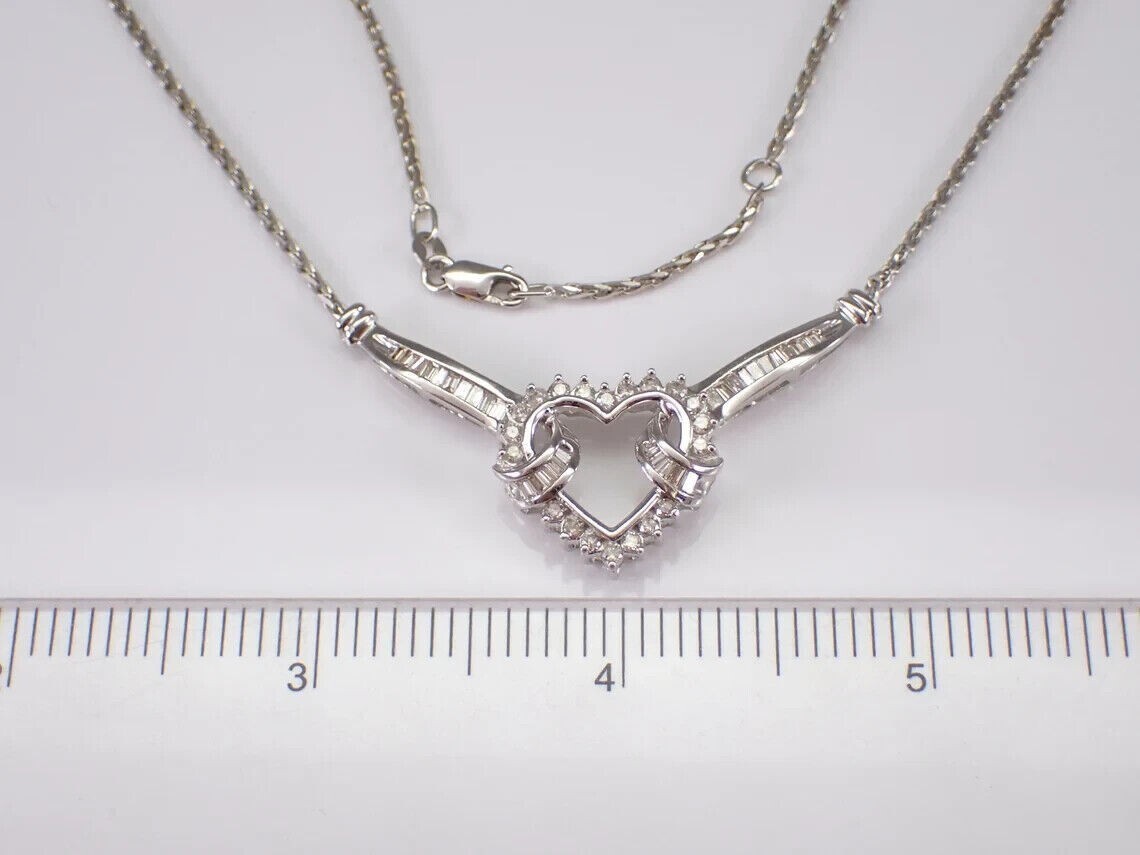 2 Ct Round Cut Simulated Diamond Heart Shape Pendant In 14k White Gold Plated
