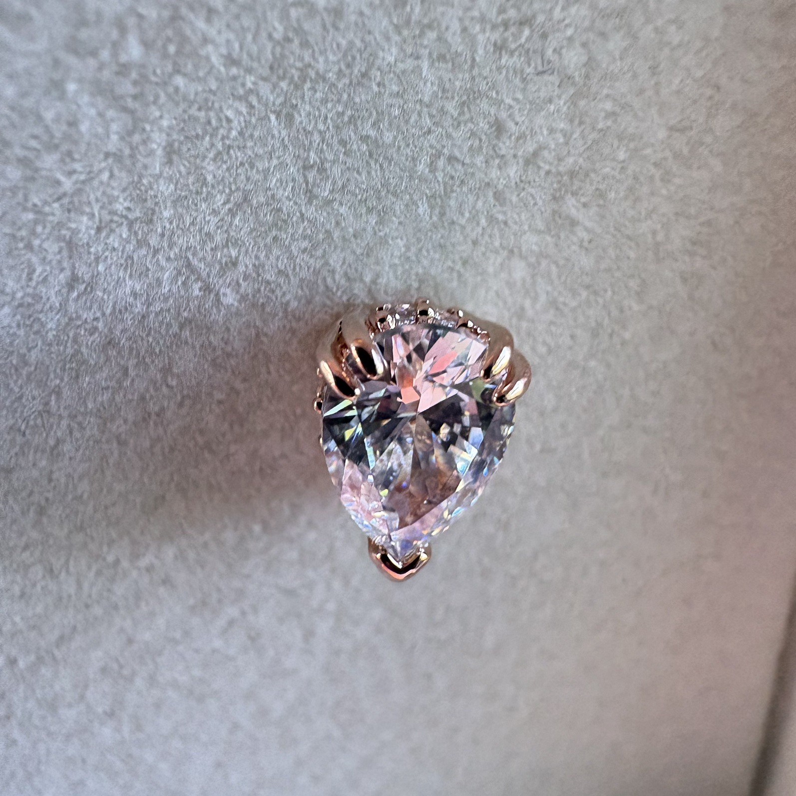 Swarovski Stilla Stud Earrings, Pear Cut, White, Rose Gold Tone Plated 5734248
