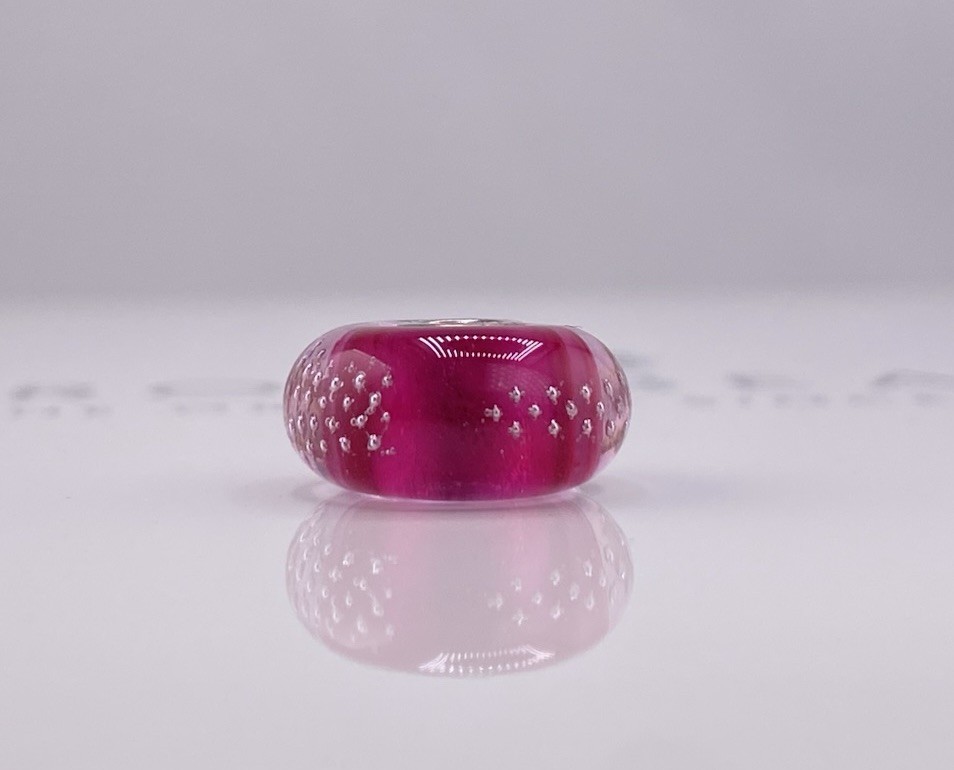 Trollbeads Silver Trace Pink Glass Bead