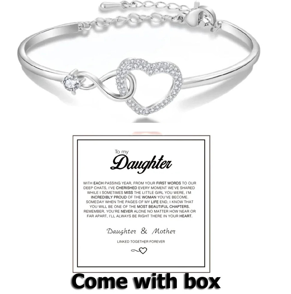 To My Daughter – Infinity Heart Bracelet – Forever Linked Together