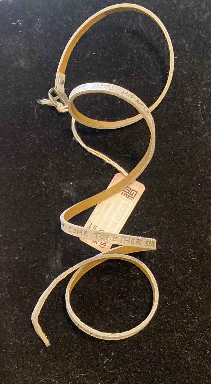 Affirmation Bracelet 36″ Leather Metallic Stylish 23 +Positive Words Included!!!