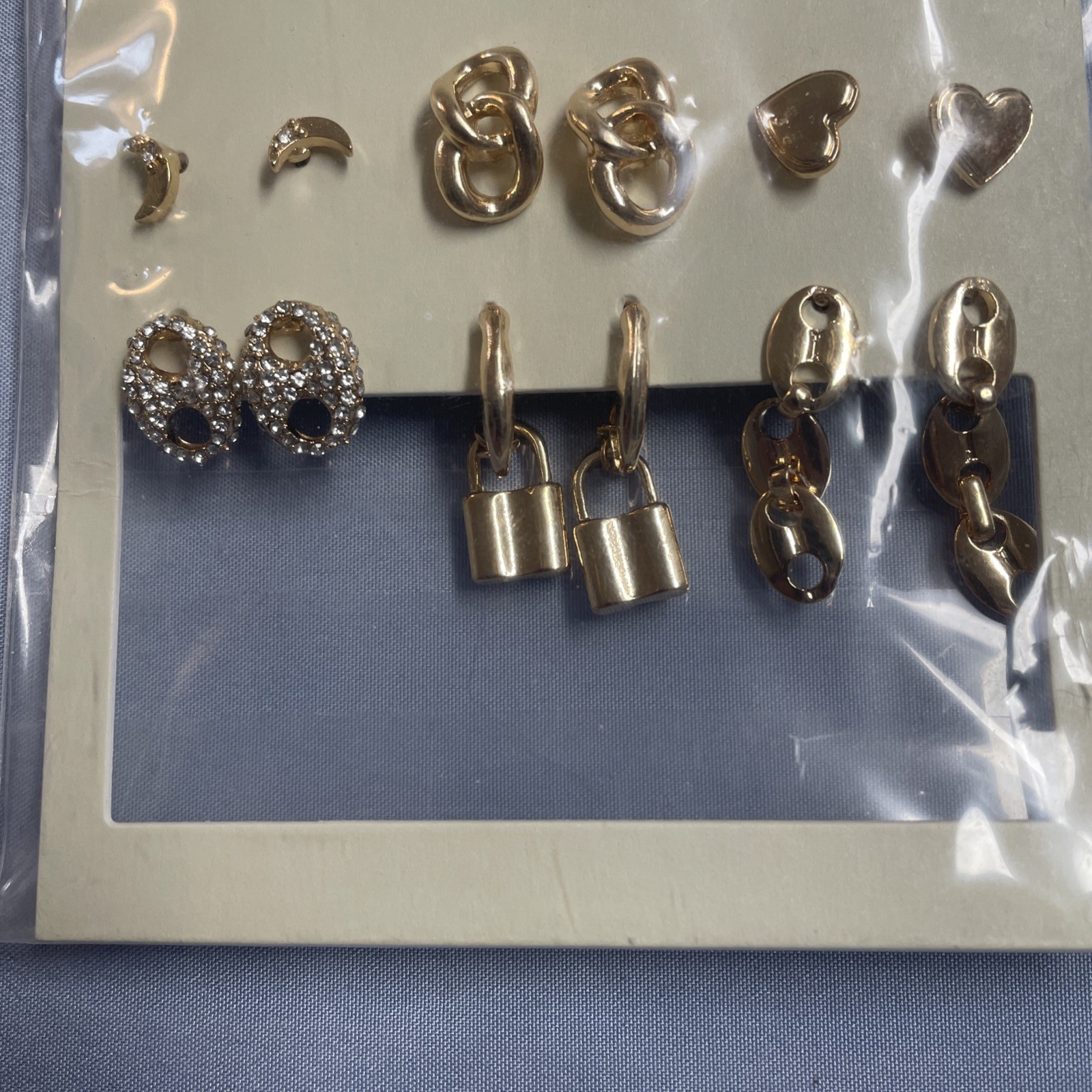 No Boundaries Hypoallergenic 6-Pair Gold Toned Heart Earrings Set New