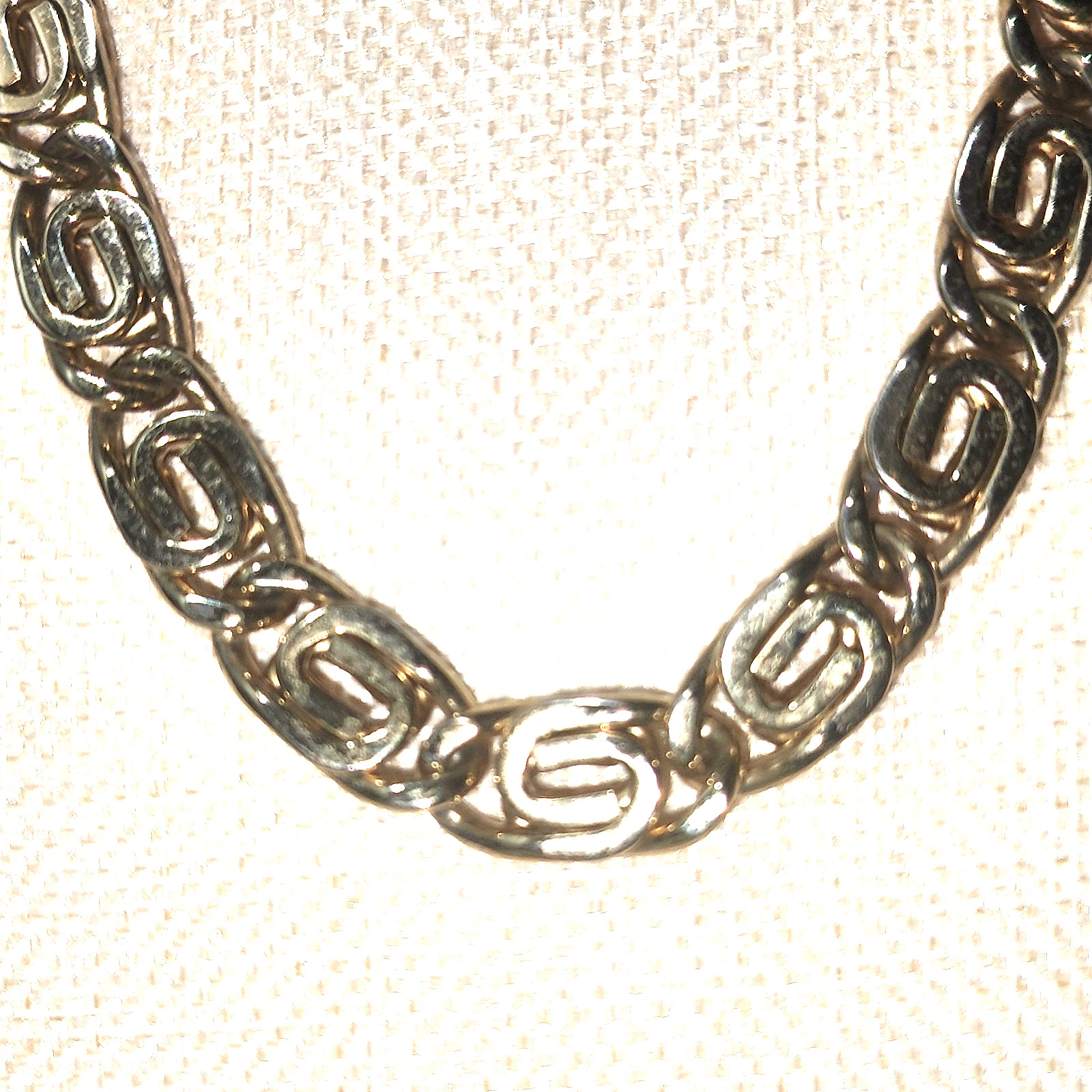 Vintage 50’s Monet Byzantine Heavy Chain Gold Tone Necklace 16″ Chunky Statement