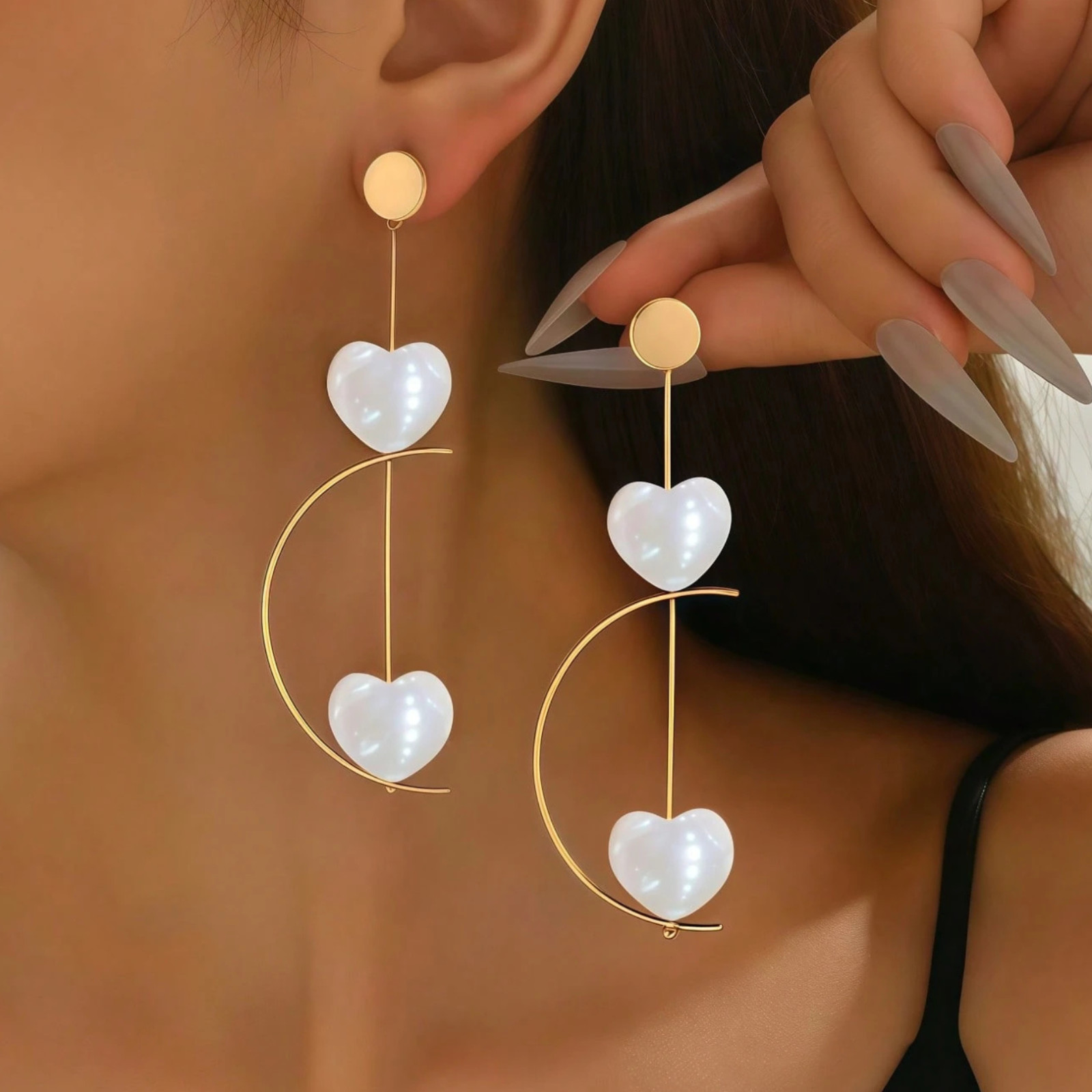 Boho Long Drop Earrings Rotatable Geometric Ball Pendant Retro Jewelry for Women