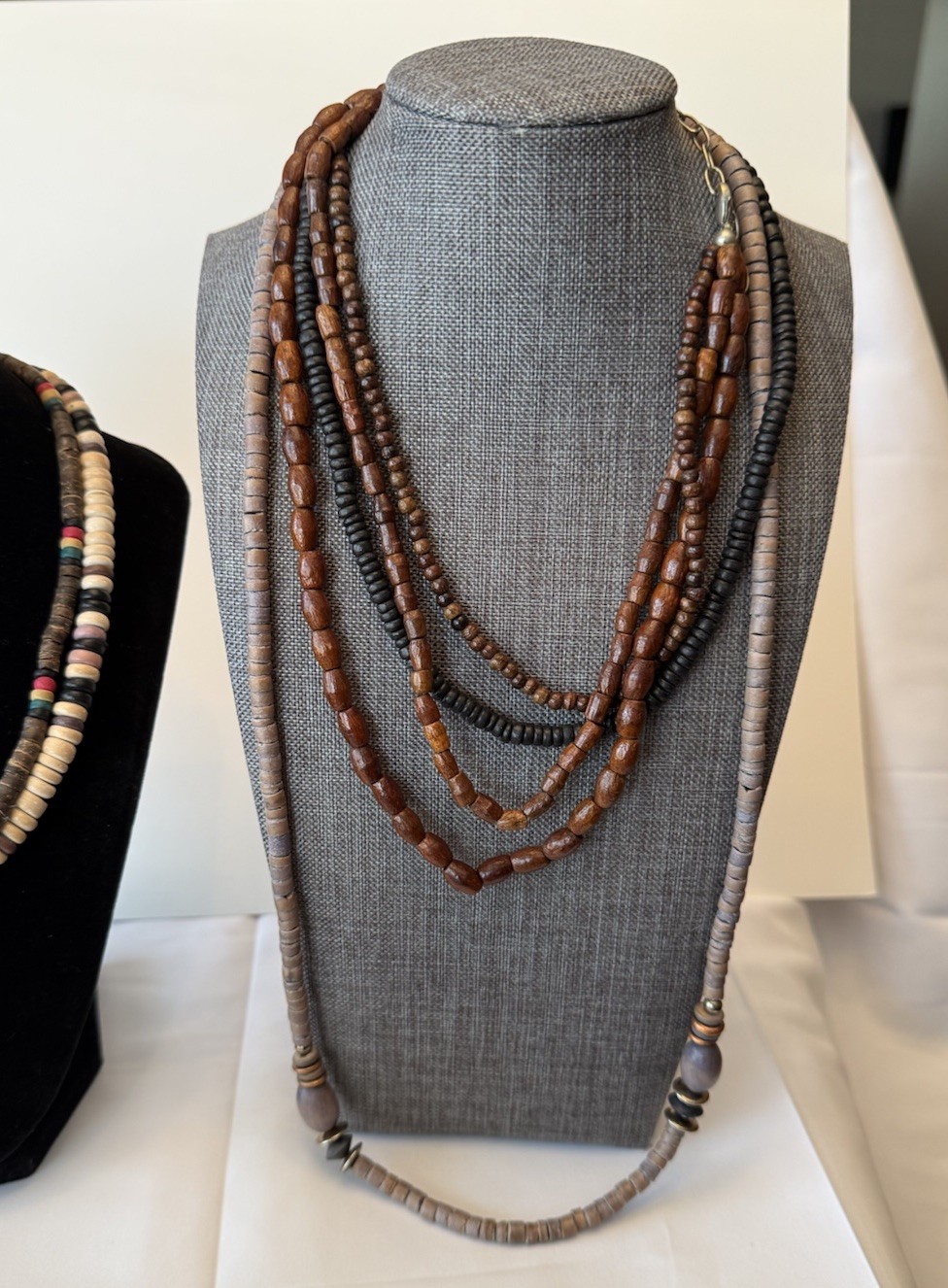 Fall Mixed Brown Authentic Vintage Boho Beach Necklaces Roundelle Beads Shell