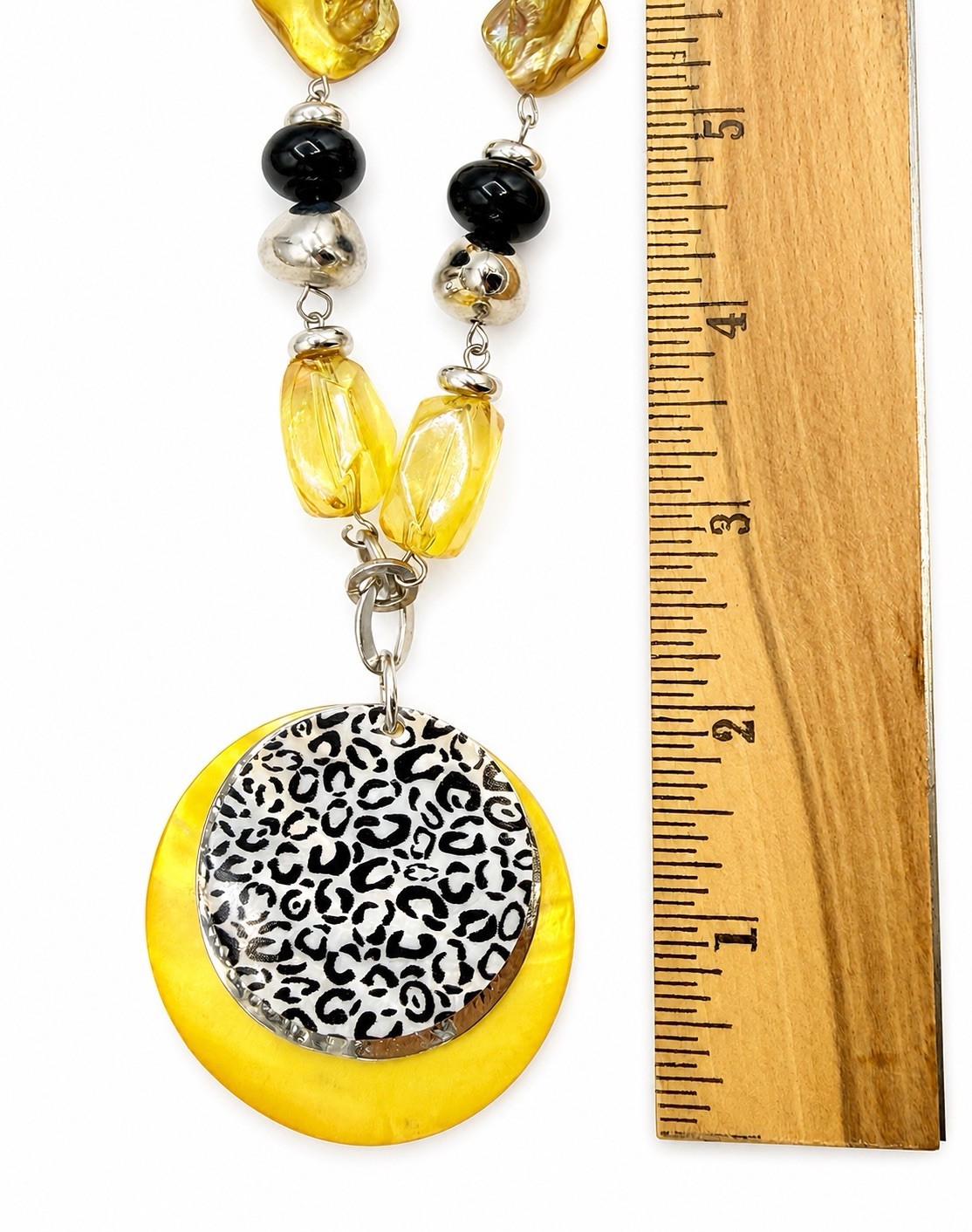 Ruby Rd. Pop Spots Yellow Mother Of Pearl Necklace Earrings Set