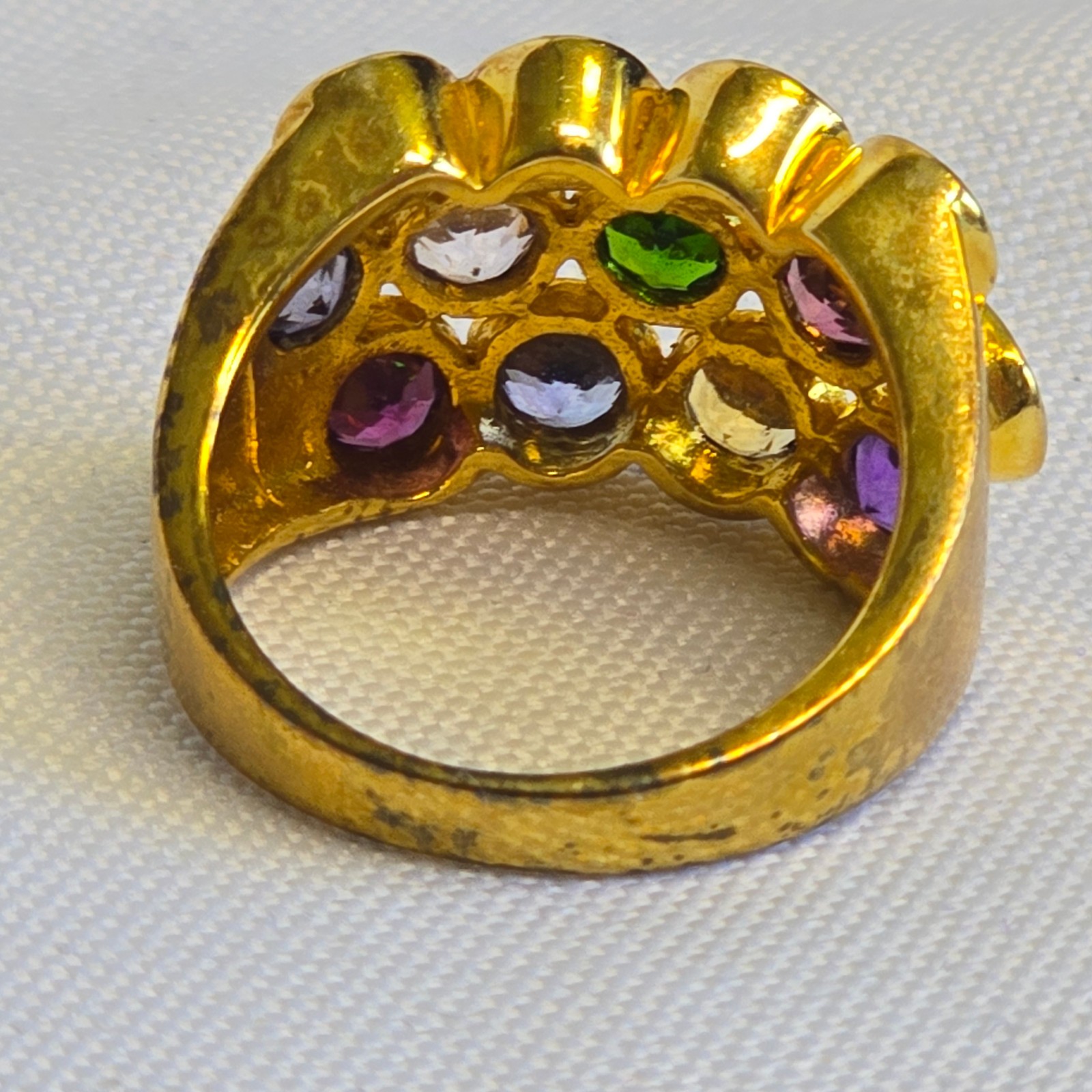 Sterling Silver Ring 6.49g Fine Jewelry Size 8 Band Multicolor Stones *READ*
