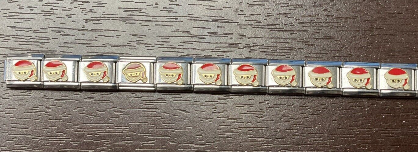 18K Santa Claus Italian Charm Stainless Steel Zoppini Modular Charm