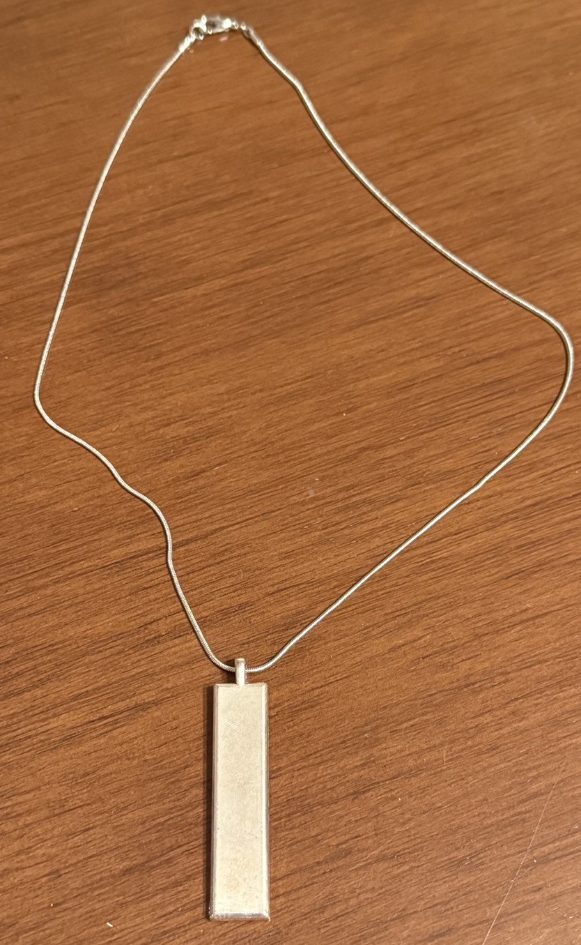 Handmade Pendant Necklace – Silver Chain Blue Green Ombre Wearable Art Jewelry
