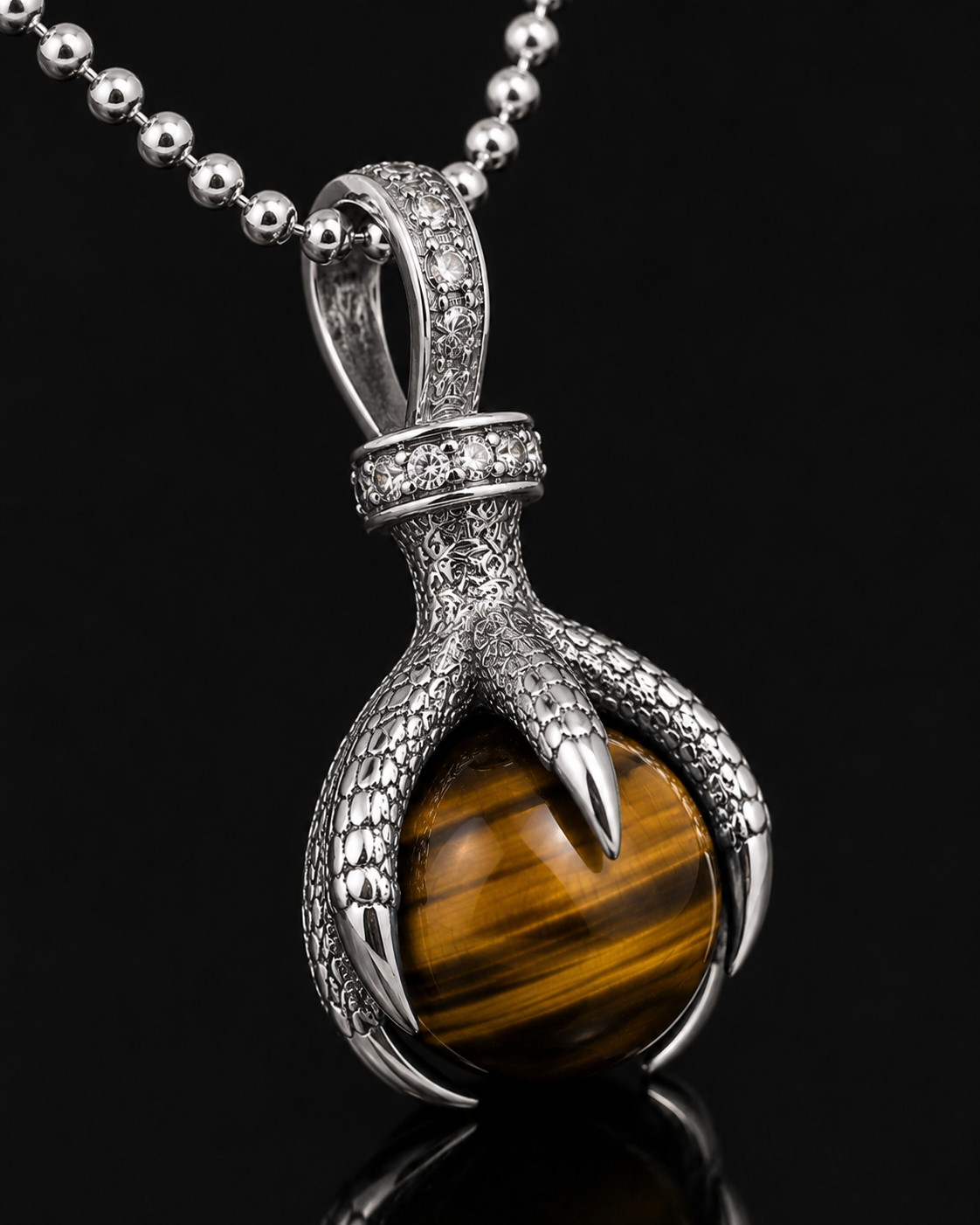 Natural Tiger Eye Claw Pendant Crystal Gemstone Necklace Charm Healing Stone