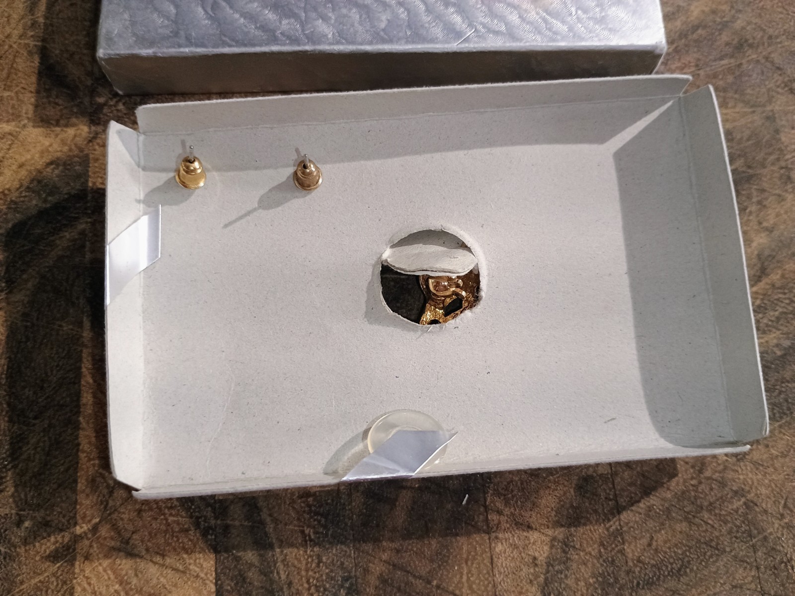 Gold Tone Metal Dolphin Pin & Earring Set, Green Stone Eyes, Animals & Insects
