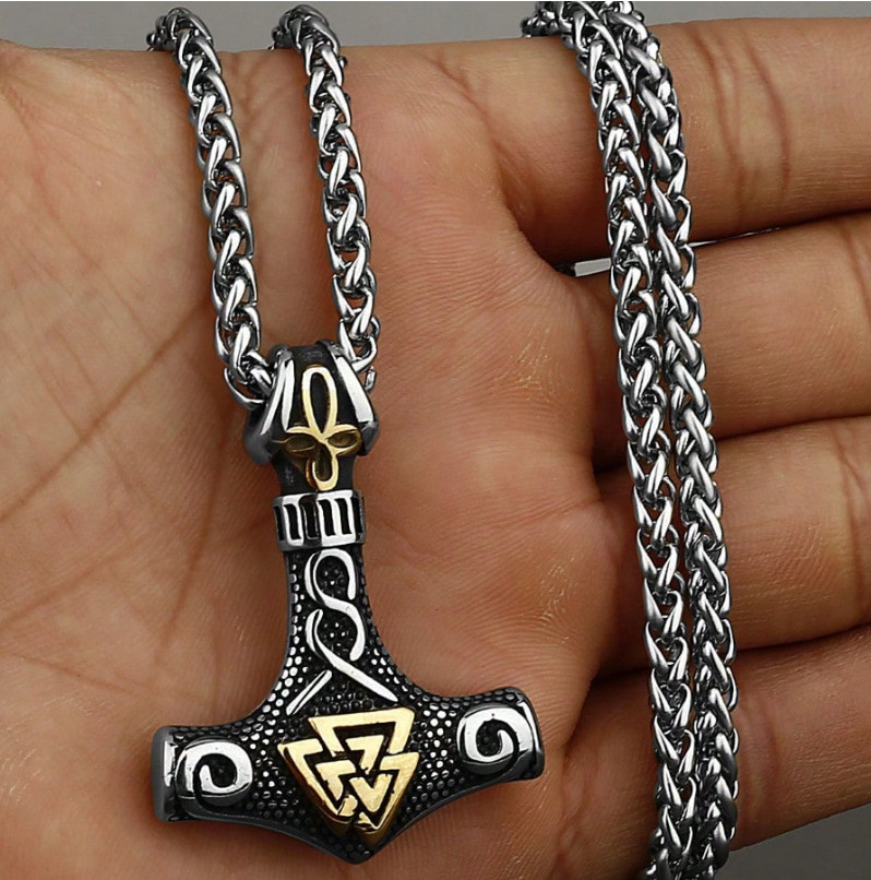 Viking Thor Pendant Silver Color Gift for Men