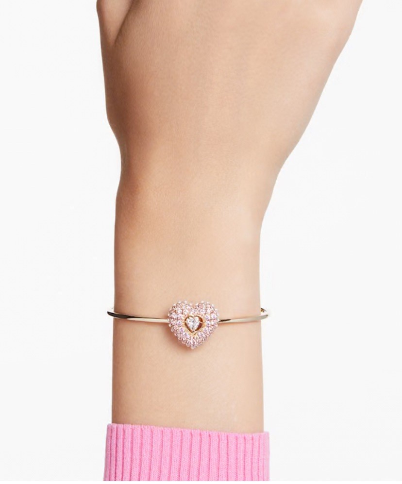 SWAROVSKI Idyllia bangle pink Heart Gold-tone plated, 5687258 RRP £179 + bag💕