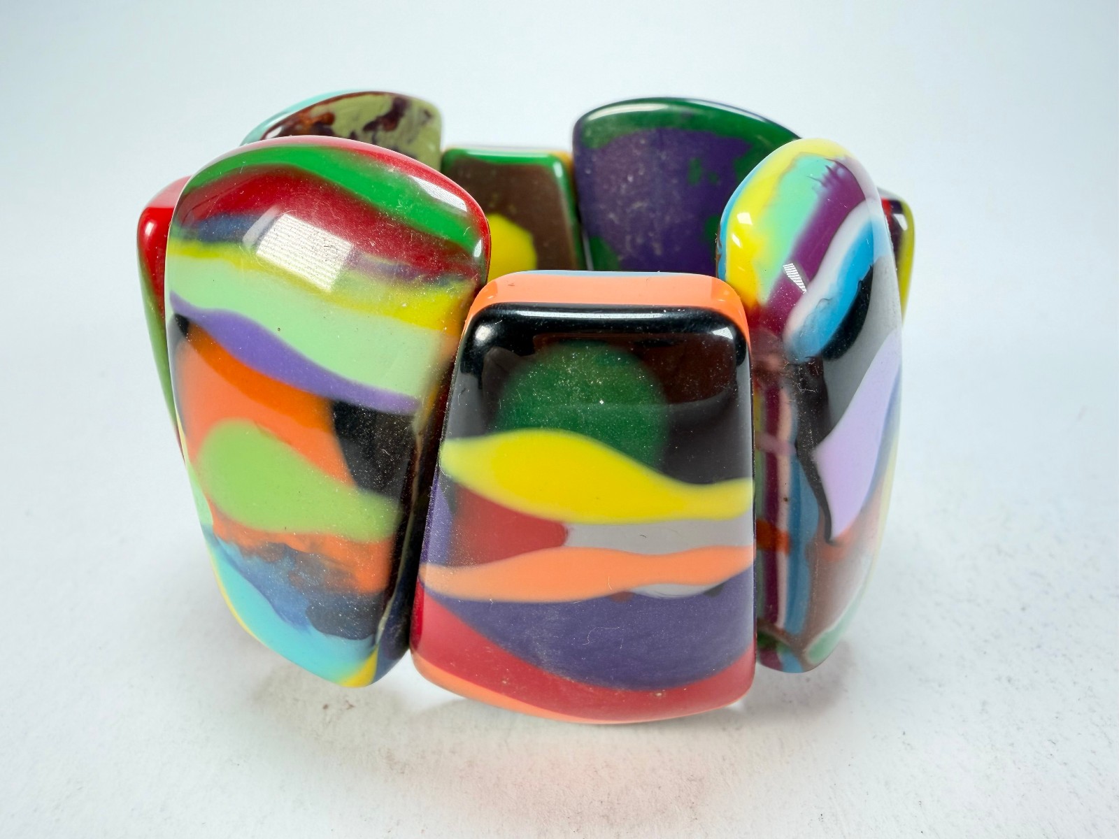 Sobral – Multi-Colour “Rimla” K Elasticated Resin Bracelet ( 004498 )