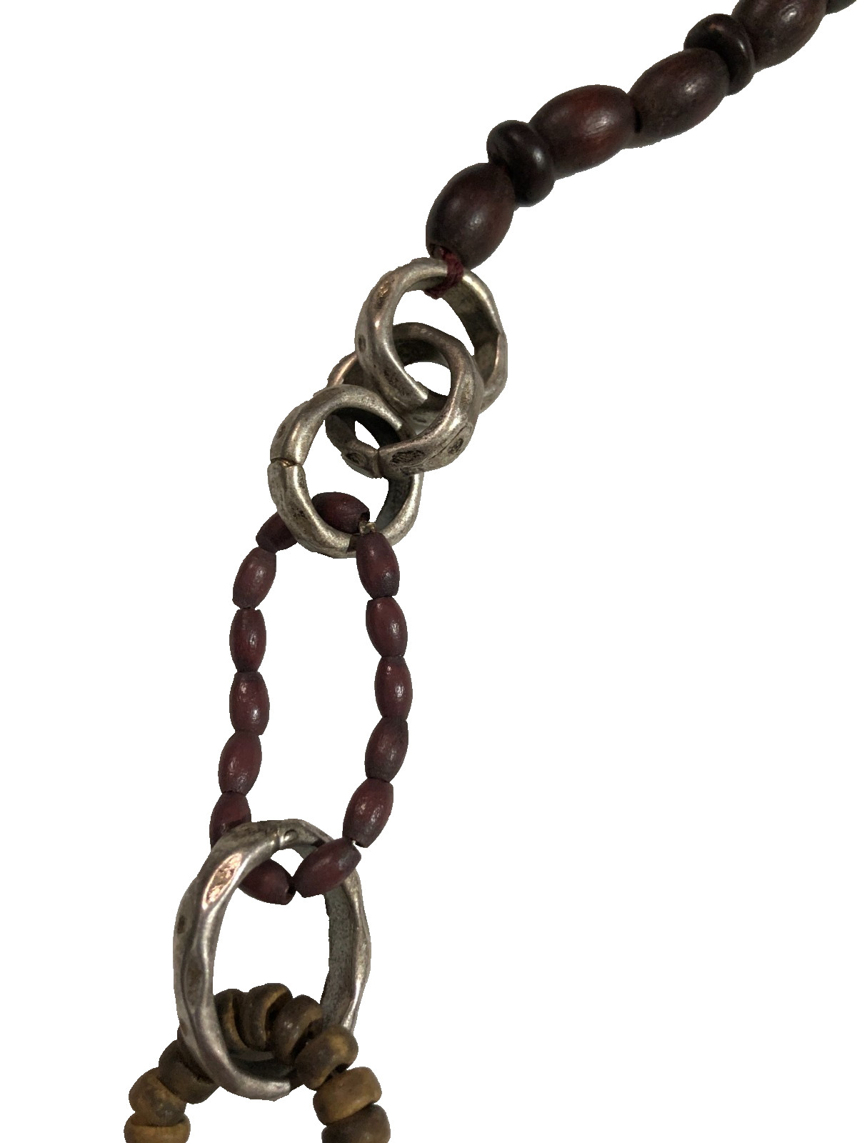 Lucky Brand Necklace Statement Chain Wood Multi Gemstone Belt – 36 in Length