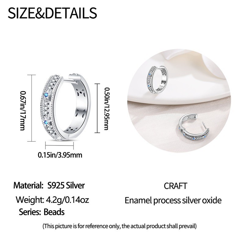 PANDACH 925 Sterling Silver French Huggie Hoop Earrings 12mm Women Jewelry Gifts