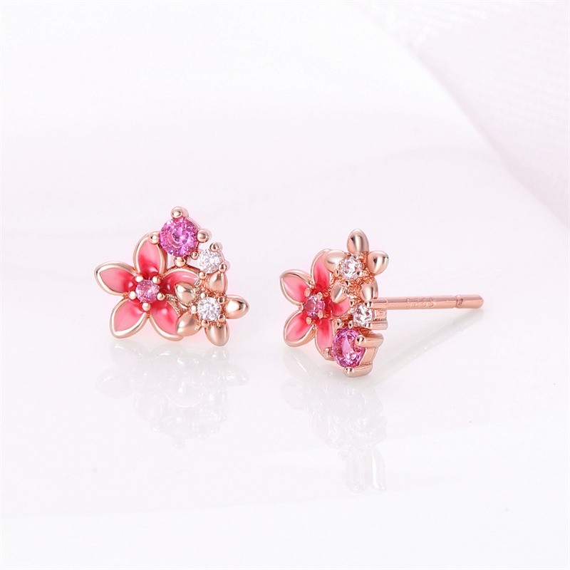PANDACH 925 Sterling Silver Womens Tiny Flower Stud Earrings Dainty Jewelry Gift