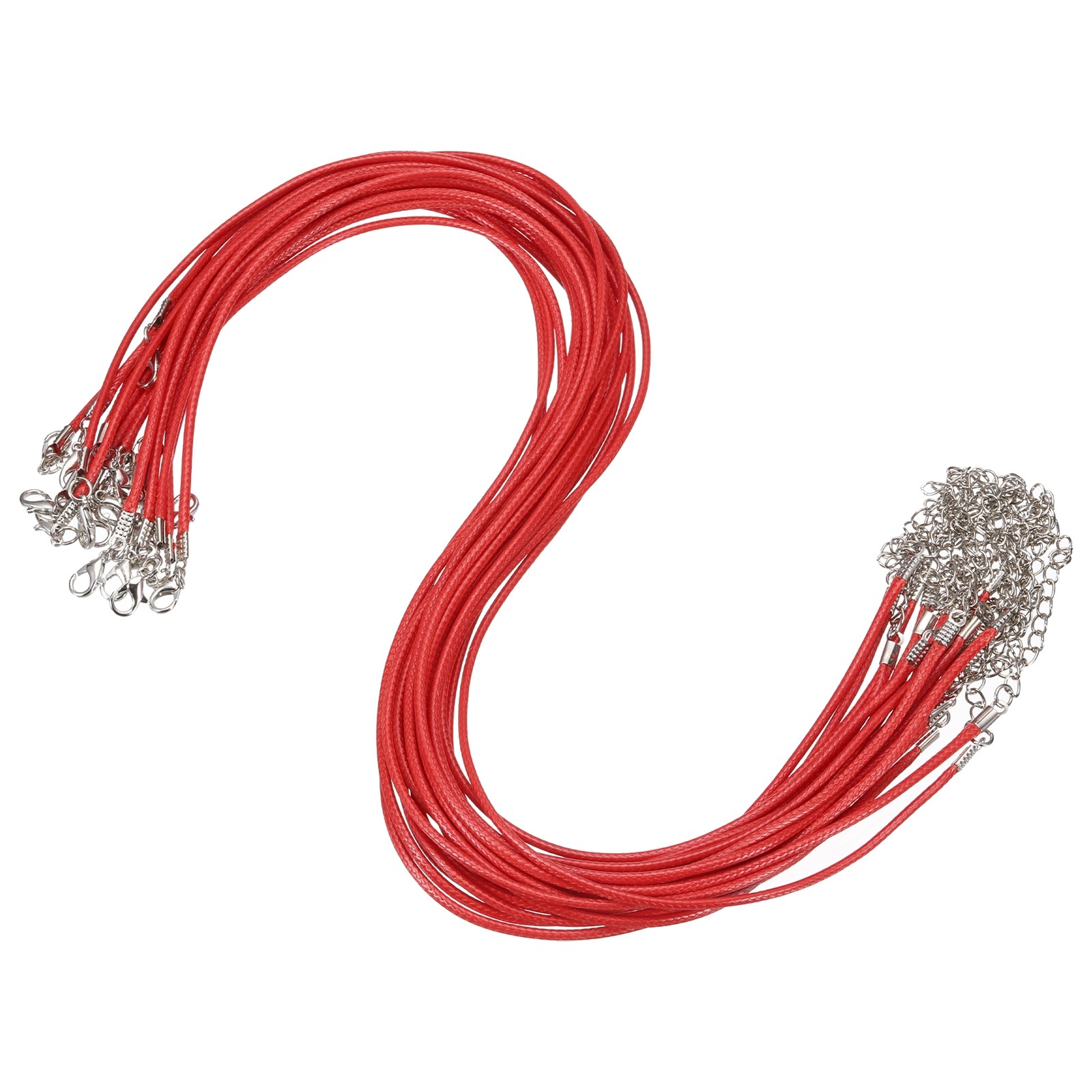 30pcs 18 Inch Waxed Necklace Cord 2mm for Jewelry Making,Red