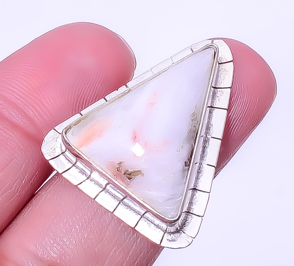 White Scolecite – India 925 Silver Plated 8 R1282-30 M1516 M6577 T32 A323