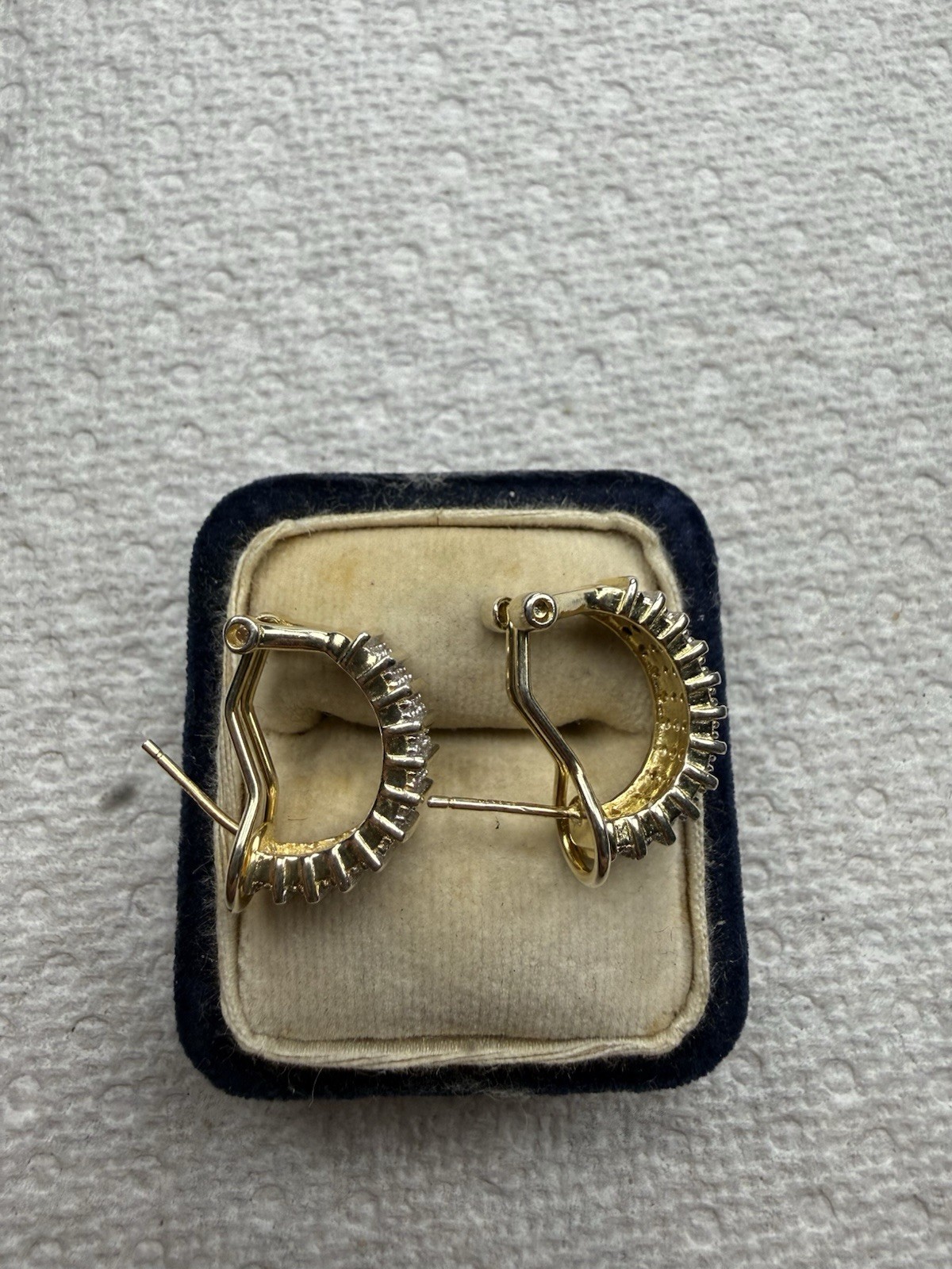 Gold Vermeil/925 Sterling Silver Iced Out Earrings 5.8 Grams CZ Stones