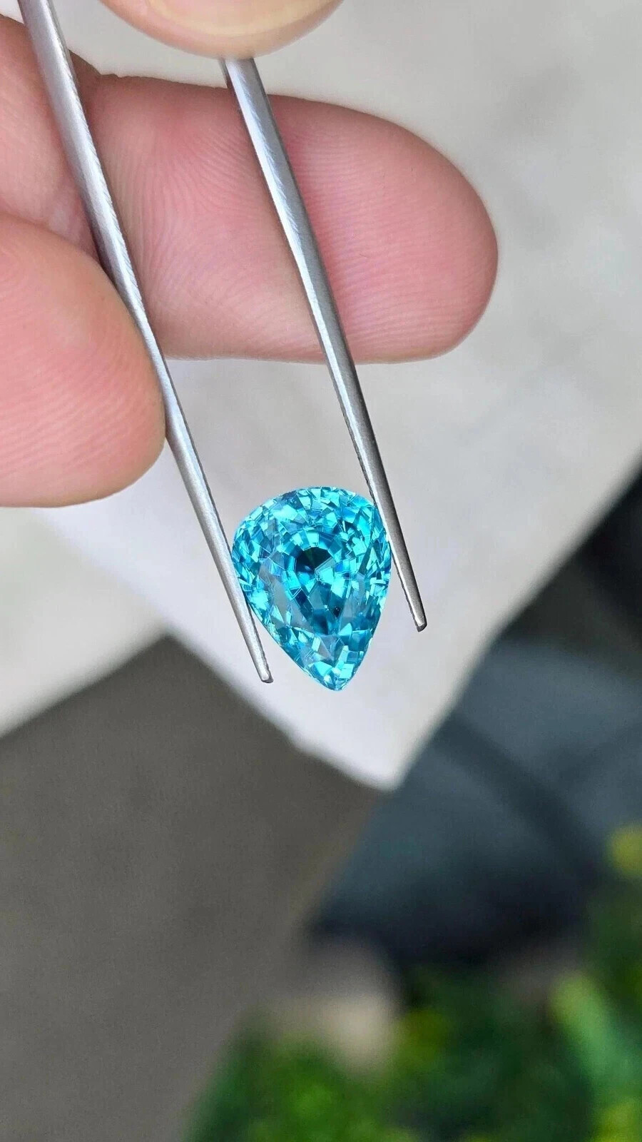 10.10 Ct Certified Natural Paraiba Tourmaline Neon Blue Pear Loose Gemstone