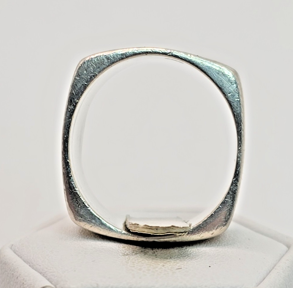 STUNNING .925 Vintage Sterling Silver Square Estate Ring Size 10.75
